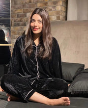 Load image into Gallery viewer, Black velvet PJ (Adult &amp; Kids Matching suits)
