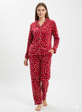 Load image into Gallery viewer, Burgundy Polka winter Velvet (Adult &amp; Kid matching suits)
