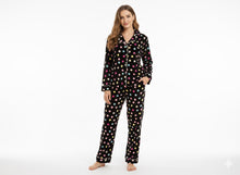 Load image into Gallery viewer, Black Polka PJ (Adults &amp; Kids Matching suits)
