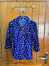 Load image into Gallery viewer, Blue polka winter velvet (adult &amp; 1-2 Year matching suit)
