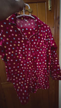 Load and play video in Gallery viewer, Burgundy Polka winter Velvet (Adult &amp; Kid matching suits)
