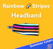 Load image into Gallery viewer, Rainbow Stripes Headband &amp; EyeMask
