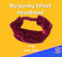 Load image into Gallery viewer, Burgundy Velvet  EYEMASK &amp; HEADBAND
