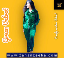 Load image into Gallery viewer, Green winter Velvet PJ (Adult &amp; Kids matching suits)

