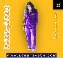 Load image into Gallery viewer, Violet Purple winter velvet Pj
