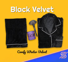 Load image into Gallery viewer, Black velvet PJ (Adult &amp; Kids Matching suits)
